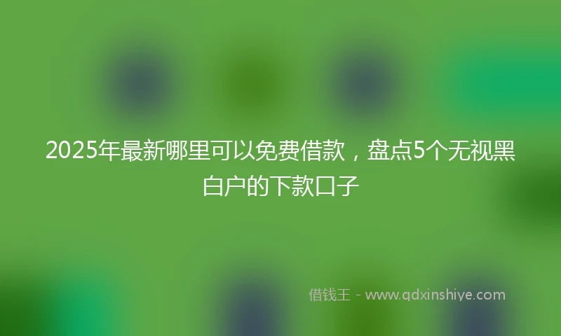2025年最新哪里可以免费借款，盘点5个无视黑白户的下款口子