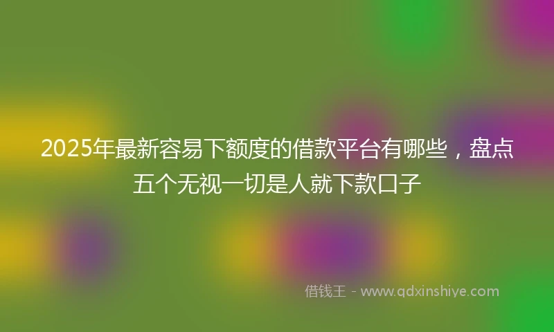 2025年最新容易下额度的借款平台有哪些，盘点五个无视一切是人就下款口子