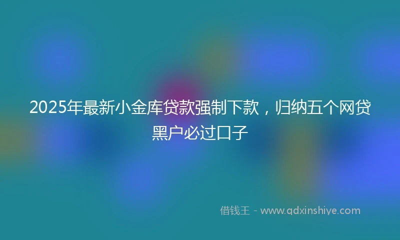 2025年最新小金库贷款强制下款，归纳五个网贷黑户必过口子