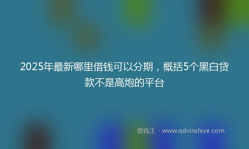 2025年最新哪里借钱可以分期，概括5个黑白贷款不是高炮的平台