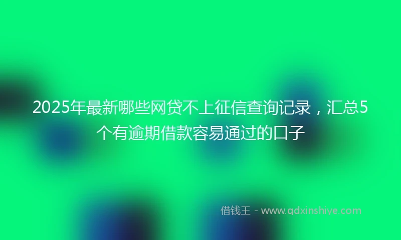 2025年最新哪些网贷不上征信查询记录，汇总5个有逾期借款容易通过的口子