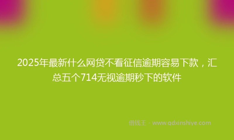 2025年最新什么网贷不看征信逾期容易下款，汇总五个714无视逾期秒下的软件