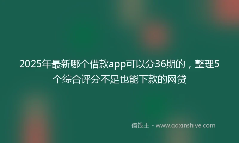 2025年最新哪个借款app可以分36期的，整理5个综合评分不足也能下款的网贷