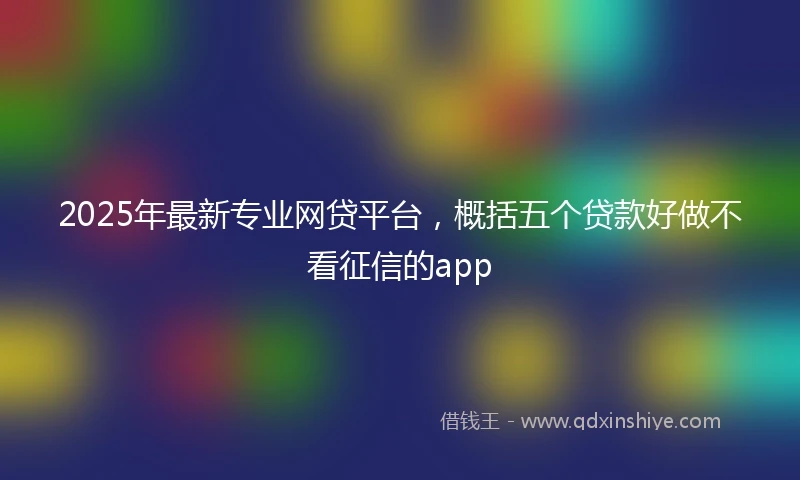 2025年最新专业网贷平台，概括五个贷款好做不看征信的app