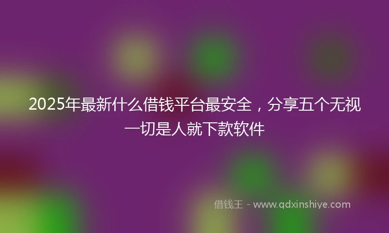 2025年最新什么借钱平台最安全，分享五个无视一切是人就下款软件