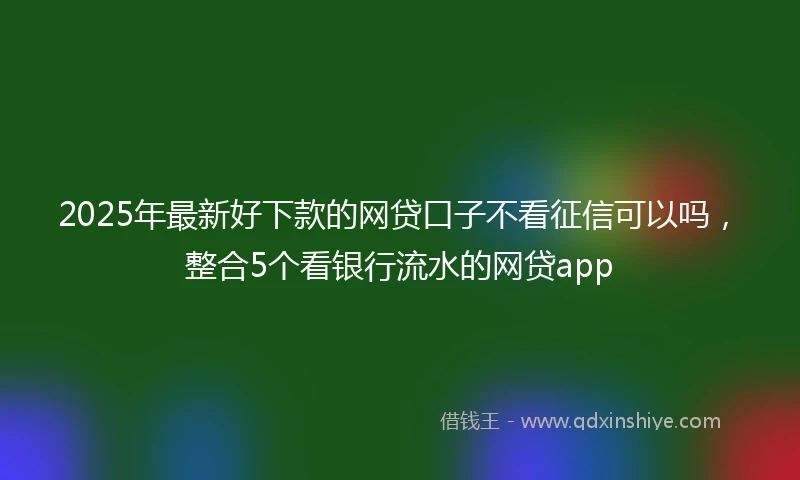 2025年最新好下款的网贷口子不看征信可以吗，整合5个看银行流水的网贷app