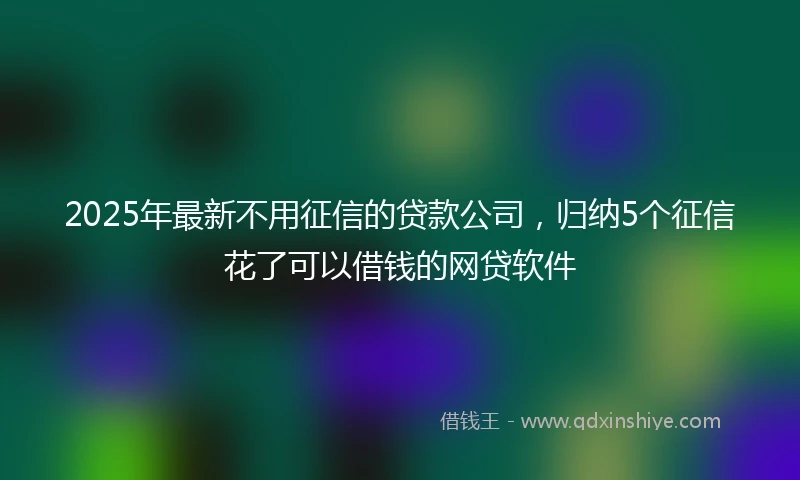 2025年最新不用征信的贷款公司，归纳5个征信花了可以借钱的网贷软件