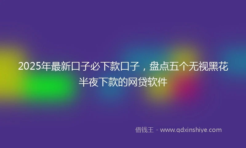 2025年最新口子必下款口子，盘点五个无视黑花半夜下款的网贷软件