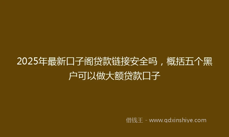 2025年最新口子阁贷款链接安全吗，概括五个黑户可以做大额贷款口子