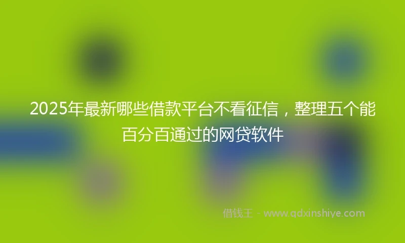 2025年最新哪些借款平台不看征信，整理五个能百分百通过的网贷软件