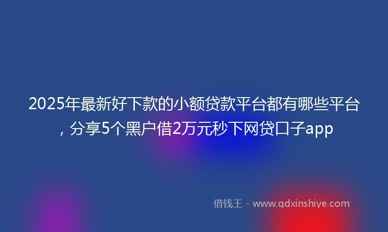 2025年最新好下款的小额贷款平台都有哪些平台，分享5个黑户借2万元秒下网贷口子app