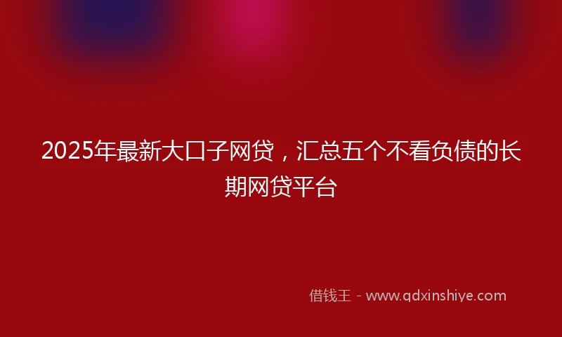2025年最新大口子网贷，汇总五个不看负债的长期网贷平台
