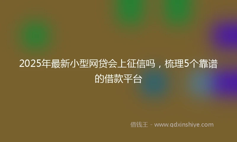 2025年最新小型网贷会上征信吗,梳理5个靠谱的借款平台
