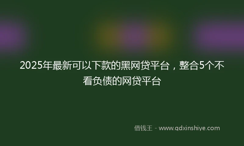 2025年最新可以下款的黑网贷平台，整合5个不看负债的网贷平台