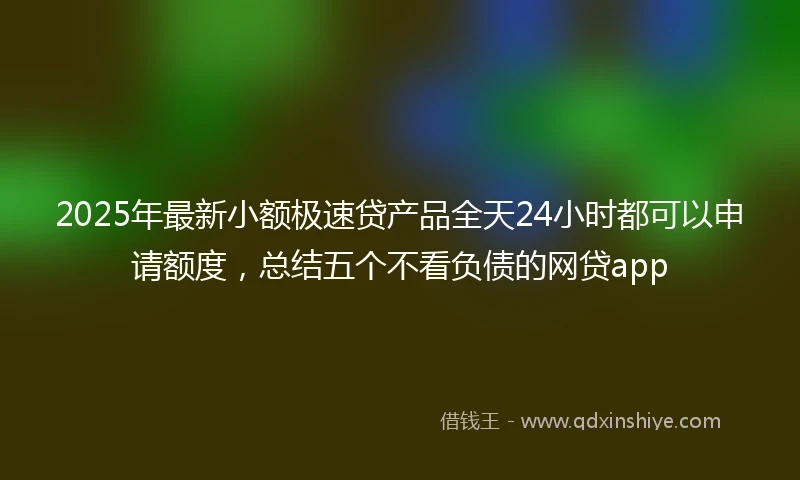 2025年最新小额极速贷产品全天24小时都可以申请额度，总结五个不看负债的网贷app