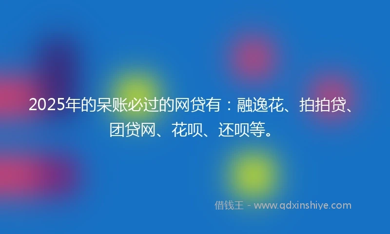 2025年的呆账必过的网贷有：融逸花、拍拍贷、团贷网、花呗、还呗等。