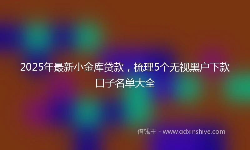 2025年最新小金库贷款，梳理5个无视黑户下款口子名单大全