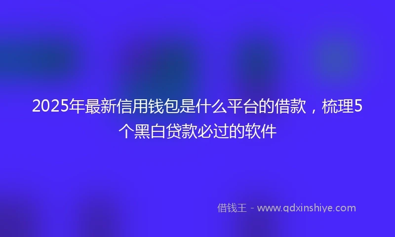 2025年最新信用钱包是什么平台的借款，梳理5个黑白贷款必过的软件