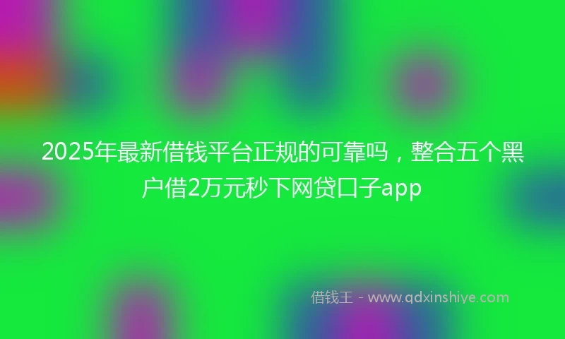 2025年最新借钱平台正规的可靠吗，整合五个黑户借2万元秒下网贷口子app