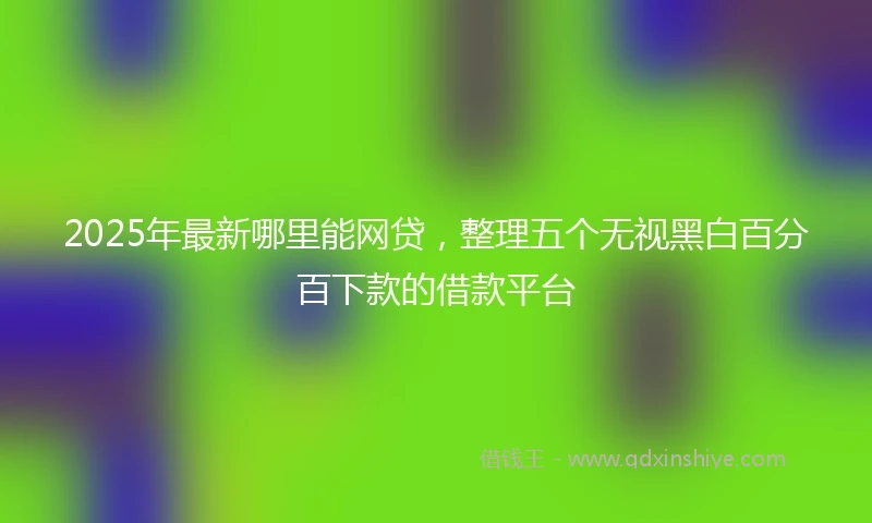 2025年最新哪里能网贷，整理五个无视黑白百分百下款的借款平台