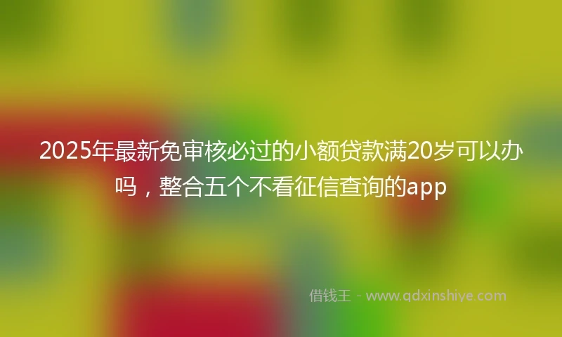 2025年最新免审核必过的小额贷款满20岁可以办吗，整合五个不看征信查询的app