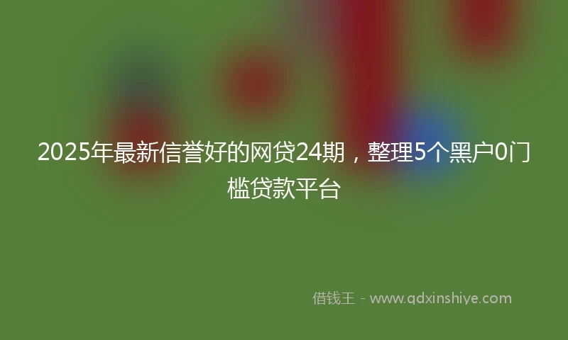 2025年最新信誉好的网贷24期，整理5个黑户0门槛贷款平台