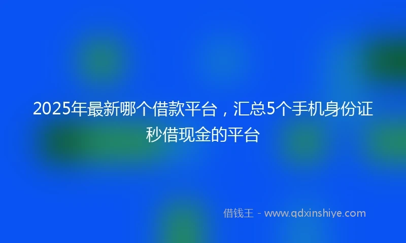 2025年最新哪个借款平台，汇总5个手机身份证秒借现金的平台