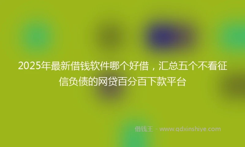 2025年最新借钱软件哪个好借，汇总五个不看征信负债的网贷百分百下款平台