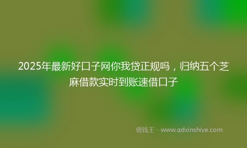 2025年最新好口子网你我贷正规吗，归纳五个芝麻借款实时到账速借口子