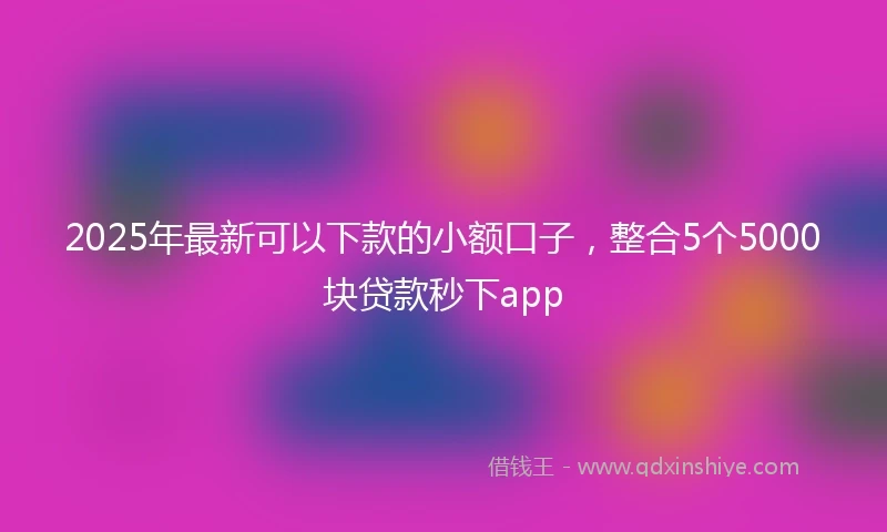 2025年最新可以下款的小额口子，整合5个5000块贷款秒下app