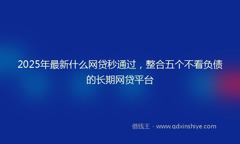 2025年最新什么网贷秒通过，整合五个不看负债的长期网贷平台