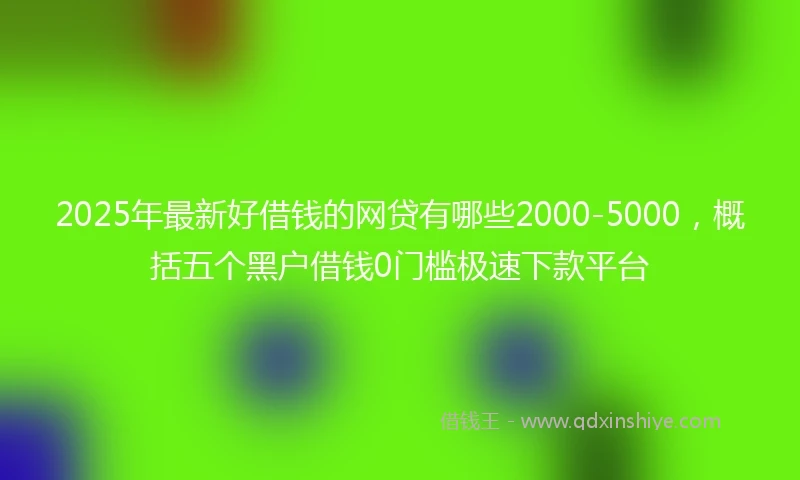 2025年最新好借钱的网贷有哪些2000-5000，概括五个黑户借钱0门槛极速下款平台