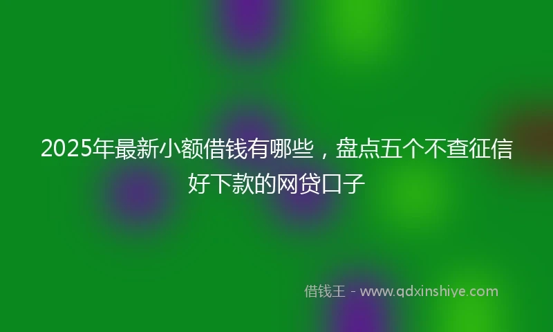 2025年最新小额借钱有哪些，盘点五个不查征信好下款的网贷口子