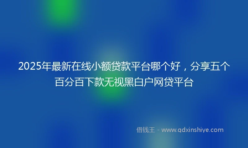 2025年最新在线小额贷款平台哪个好，分享五个百分百下款无视黑白户网贷平台