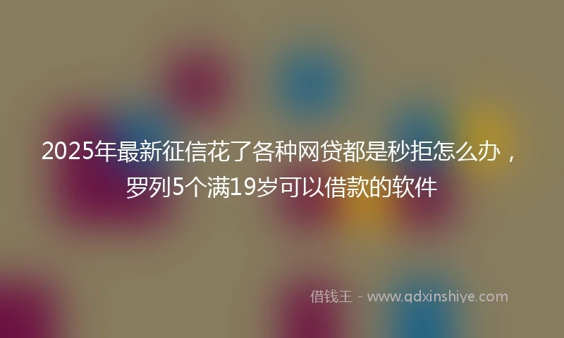 2025年最新征信花了各种网贷都是秒拒怎么办，罗列5个满19岁可以借款的软件