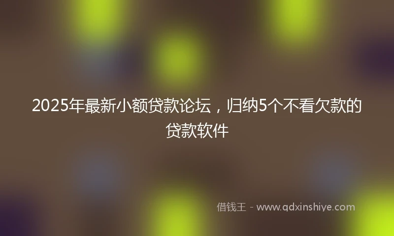 2025年最新小额贷款论坛，归纳5个不看欠款的贷款软件