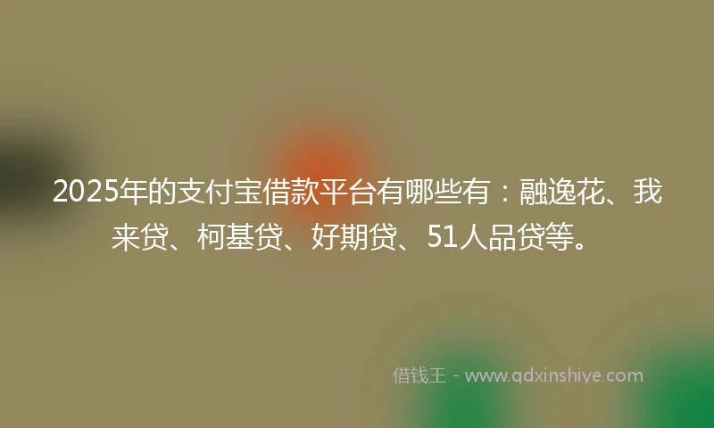 2025年的支付宝借款平台有哪些有：融逸花、我来贷、柯基贷、好期贷、51人品贷等。