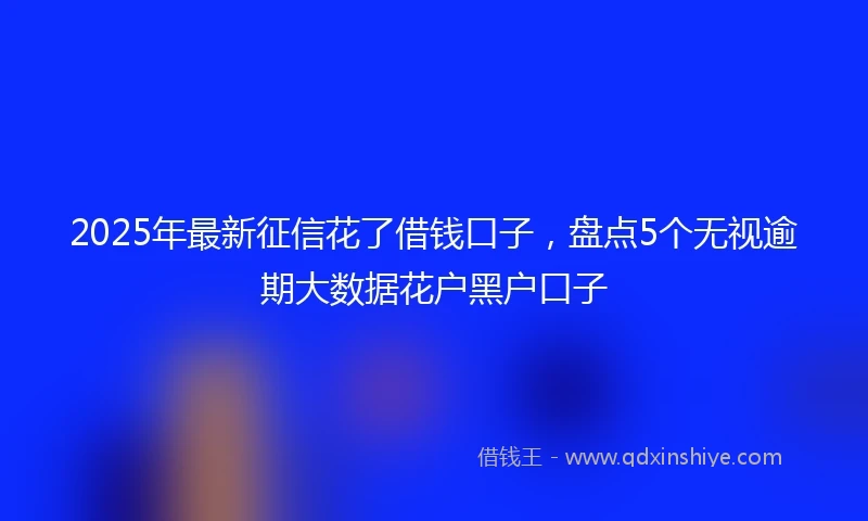 2025年最新征信花了借钱口子，盘点5个无视逾期大数据花户黑户口子