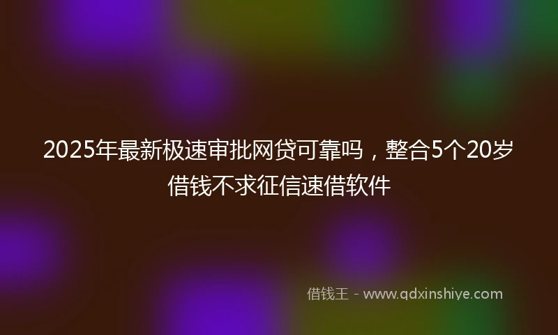 2025年最新极速审批网贷可靠吗，整合5个20岁借钱不求征信速借软件