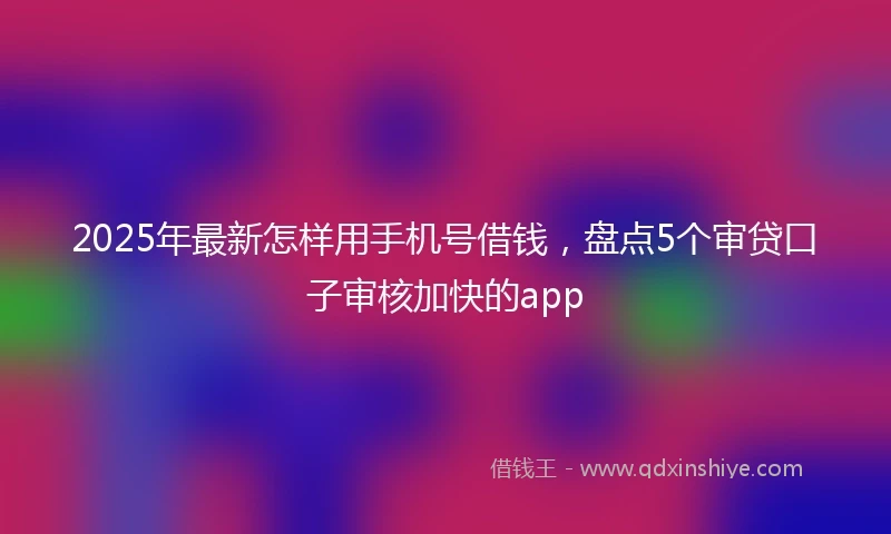 2025年最新怎样用手机号借钱，盘点5个审贷口子审核加快的app