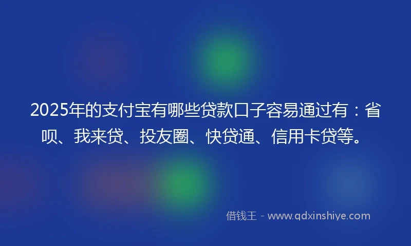 2025年的支付宝有哪些贷款口子容易通过有：省呗、我来贷、投友圈、快贷通、信用卡贷等。