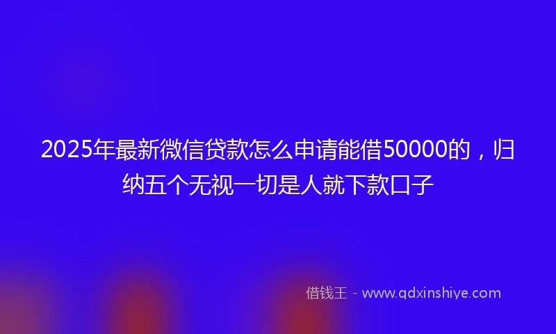 2025年最新微信贷款怎么申请能借50000的，归纳五个无视一切是人就下款口子