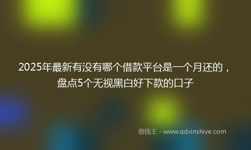 2025年最新有没有哪个借款平台是一个月还的，盘点5个无视黑白好下款的口子