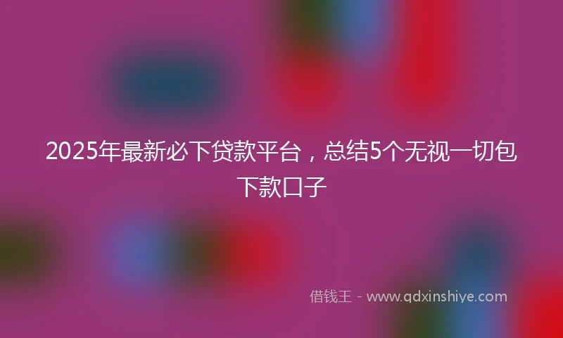 2025年最新必下贷款平台，总结5个无视一切包下款口子