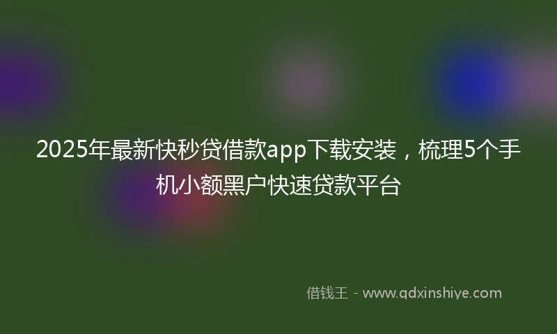 2025年最新快秒贷借款app下载安装，梳理5个手机小额黑户快速贷款平台
