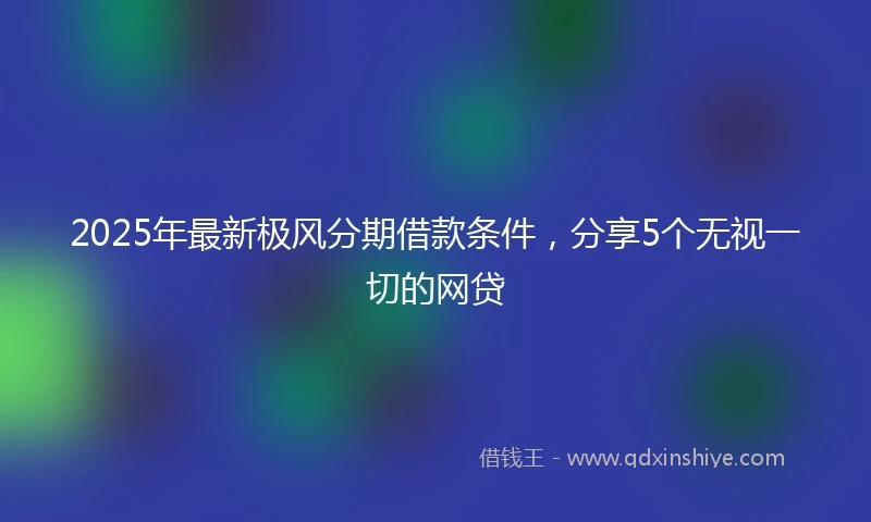 2025年最新极风分期借款条件，分享5个无视一切的网贷