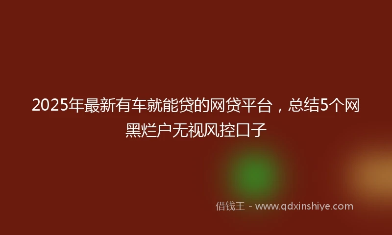 2025年最新有车就能贷的网贷平台，总结5个网黑烂户无视风控口子