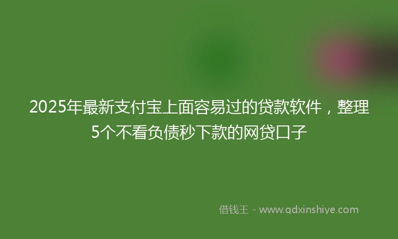 2025年最新支付宝上面容易过的贷款软件，整理5个不看负债秒下款的网贷口子