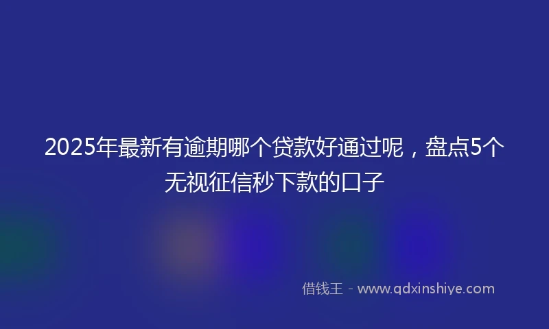 2025年最新有逾期哪个贷款好通过呢，盘点5个无视征信秒下款的口子