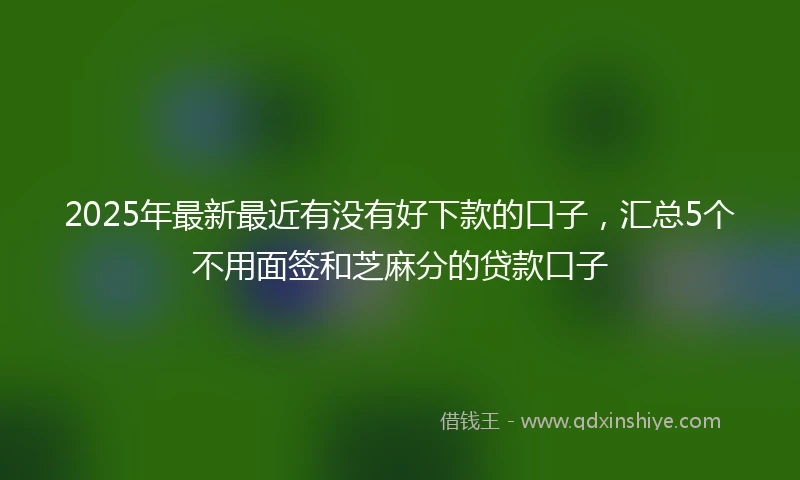 2025年最新最近有没有好下款的口子，汇总5个不用面签和芝麻分的贷款口子